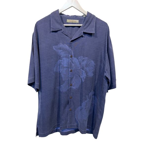Tommy Bahama Other - Vtg Tommy Bahama Shirt Mens XL Silk Hawaiian Tropical Wood Buttons Luau Aloha